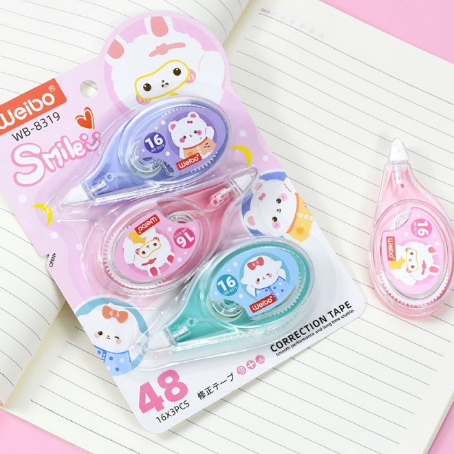 Promotional Wholesale Students Sweet Kawaii Creative Correction Tape Affordable Cute Corrector Fresh Multifunctional Stationery