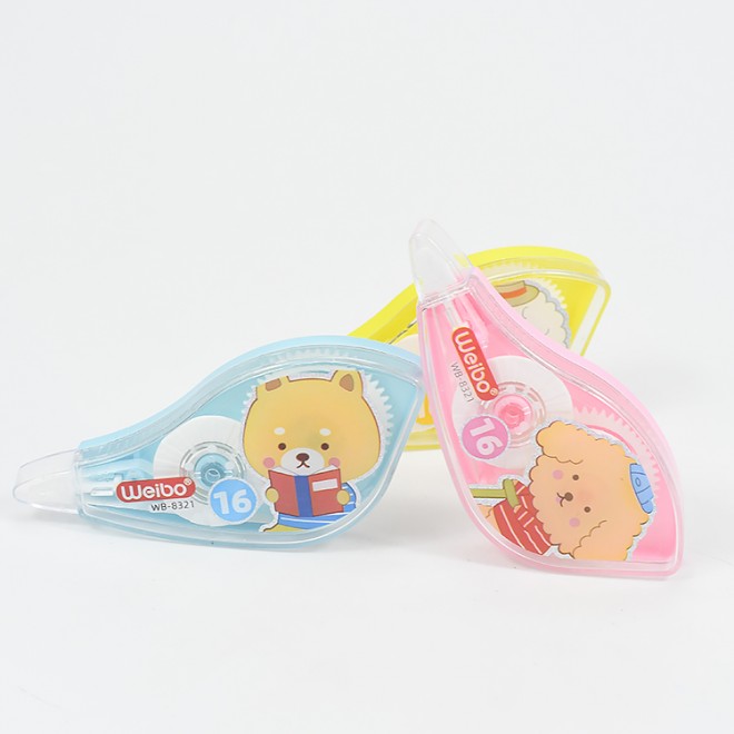 Weibo brand  Cute Correction Tape Student Stationery cartoon  animal designs with transparent body Non-Refillable type