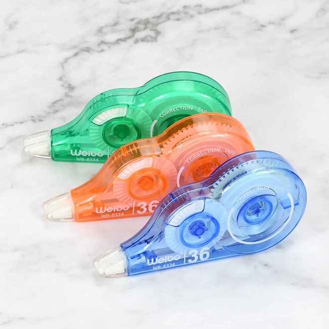 Classic European and American office correction tape, clear stationery Weibo Factory (generationdelivery)