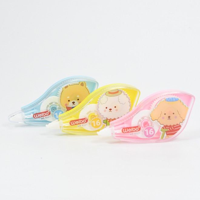 Weibo brand  Cute Correction Tape Student Stationery cartoon  animal designs with transparent body Non-Refillable type