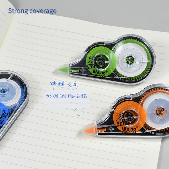 2021 New Popular Classical Kawaii  Eco-Friendly green blue orange  OEM printed refill able Wholesale cheap correction tape YIwu