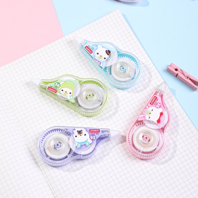 WEIBO Hot Selling Classical Office School Correction Tape 6m*5mm Big Volume Stationary Corrector Correction Tape  Smooth without