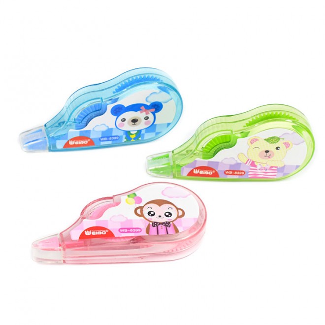 Portable 5mm 3pcs Set White out Correction Tape Children Corrector Tapes cartoon Office School Student Stationery Tape