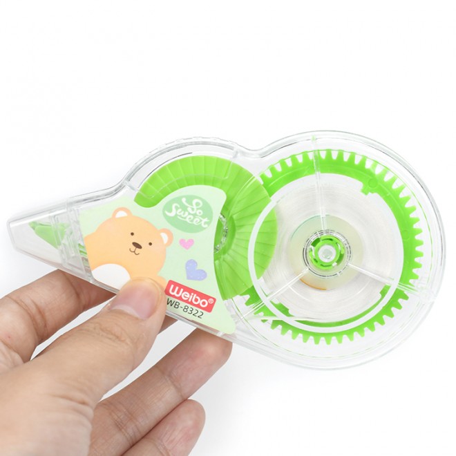 Weibo decor correct correction tape decorative high quality corective 3in 1Effective cute color correction tapes school kids set