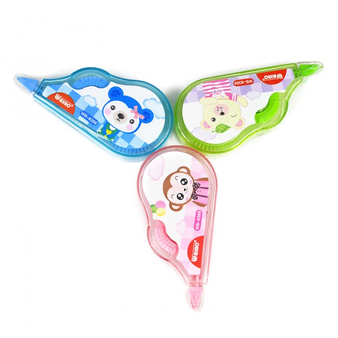 Portable 5mm 3pcs Set White out Correction Tape Children Corrector Tapes cartoon Office School Student Stationery Tape