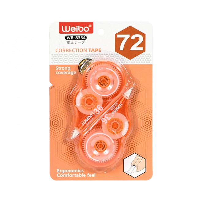 Classic European and American office correction tape, clear stationery Weibo Factory (generationdelivery)