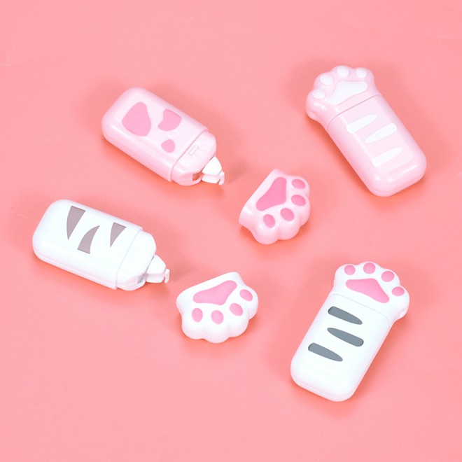 WEIBO Kawaii White Cat Claw Portable Correction Tape stationery, Corrector Promotional Gift Stationery Student Correction tape