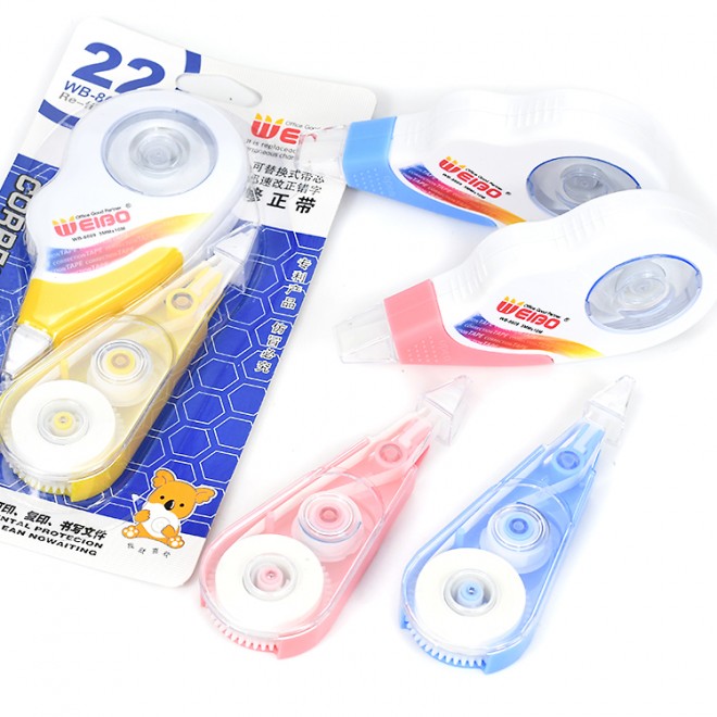 Brand WEIBO Hot sale Capacity plus correction tape combination transparent study write & affordable Set Wholesale student Supply