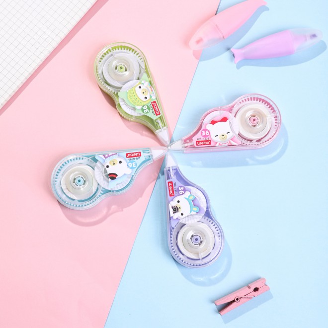 WEIBO Hot Selling Classical Office School Correction Tape 6m*5mm Big Volume Stationary Corrector Correction Tape  Smooth without