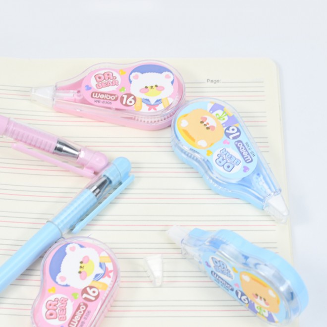 wholesale stationery set correction set gel pen and correction tape odor free for students Factory direct sales WB-8306