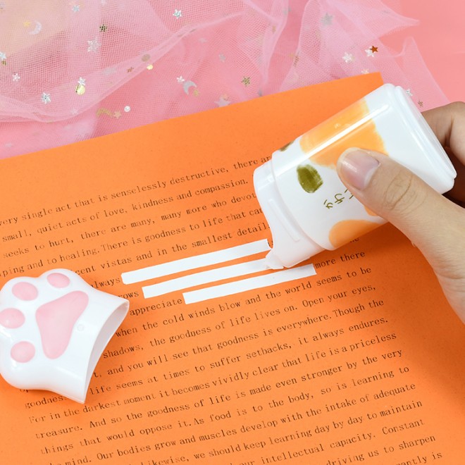 Creative Cat paw shape correction tape stationery supplies large capacity creative correction tape 10.3*4.7cm,3colors