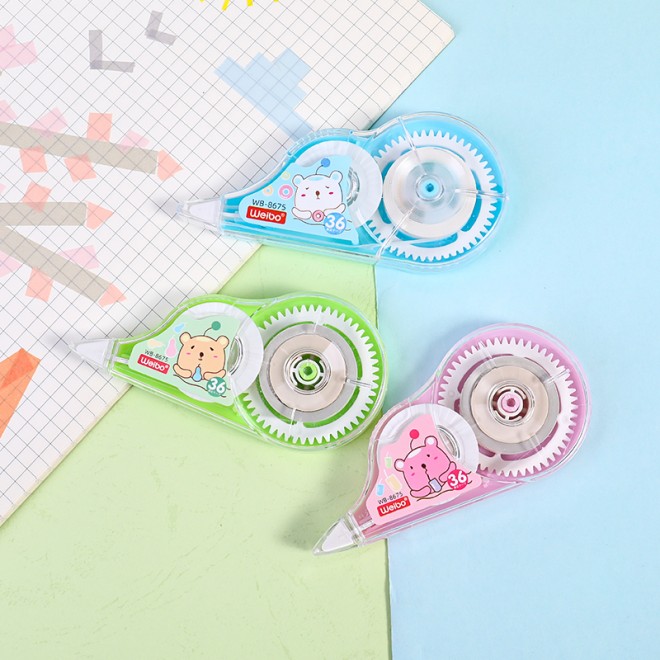 Factory Supply School Office Stationery Correction Roller customized Color Corrector Tape High WEIBO  Non-toxic Correction Tap