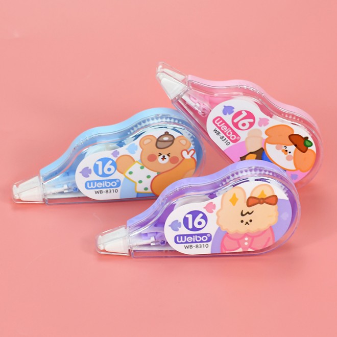 Brand WEIBO Creative cartoon correction tape fun sticky stickers cute animal gel pen three-in-one set for students