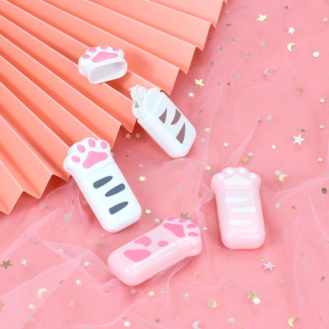 WEIBO Kawaii White Cat Claw Portable Correction Tape stationery, Corrector Promotional Gift Stationery Student Correction tape