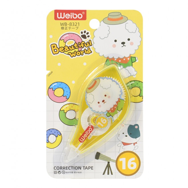 Weibo brand  Cute Correction Tape Student Stationery cartoon  animal designs with transparent body Non-Refillable type