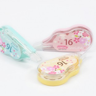 WEIBO White Out Correction Tape Sakura Type Pack Of Two Compact Student Tools For Elementary School Students