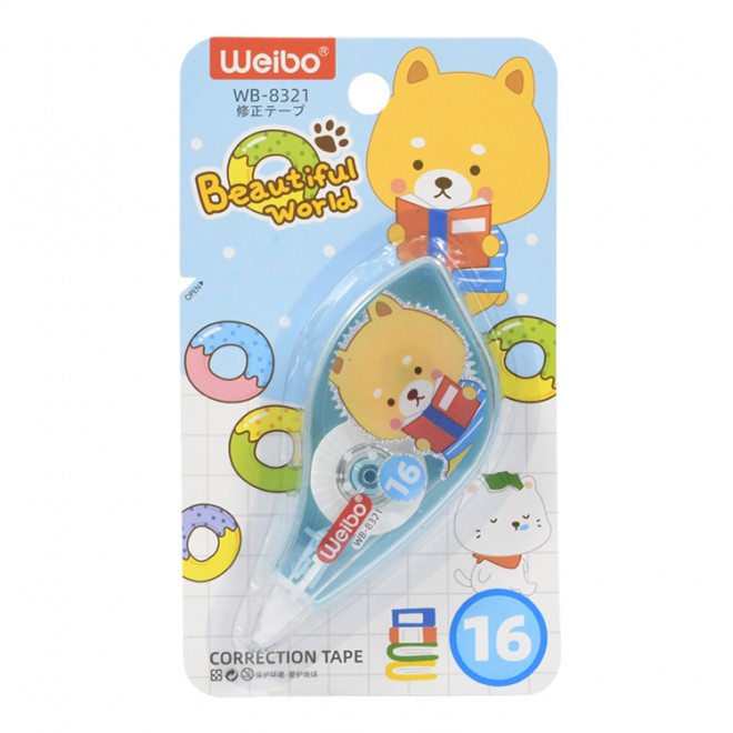 Weibo brand  Cute Correction Tape Student Stationery cartoon  animal designs with transparent body Non-Refillable type