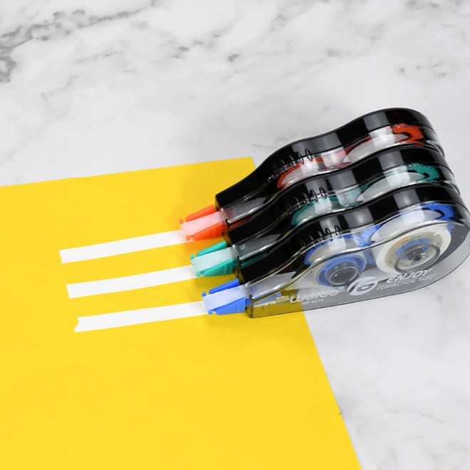 China High Quality Stationery Office Student Correction Pen Tape Colored Whiteout Correction Tape