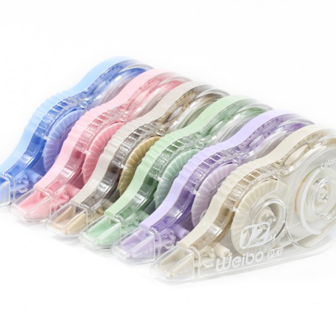 New color 6-pack correction tape set, cartoon cute portable belt, large capacity ,