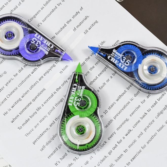 WEIBO High Quality Large Capacity 12m Core Correction Tape Office School Supply Stationery Ear Correction Tape