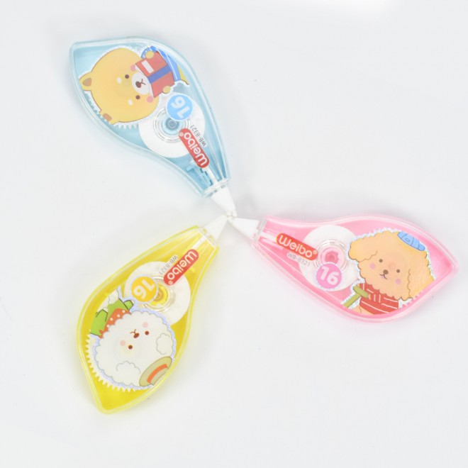 Weibo brand  Cute Correction Tape Student Stationery cartoon  animal designs with transparent body Non-Refillable type