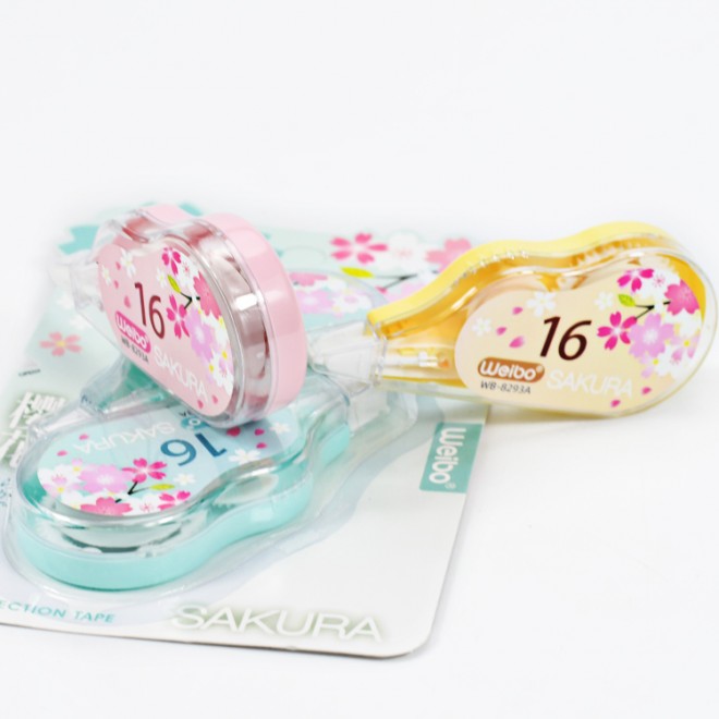 WEIBO White Out Correction Tape Sakura Type Pack Of Two Compact Student Tools For Elementary School Students