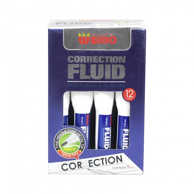 Weibo Correction Fluid School Supplies Single-color Quick-drying Pen Clip Design Easy To Carry White Smear