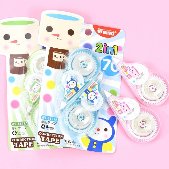 Kawaii White Out Corrector Correction Tape Correcte Pen Material Escol Fluid Band Kid Gift Stationery School Office Supply 8671A