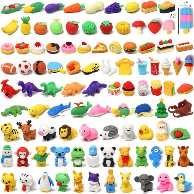 2021 Animal Erasers Bulk Mini Animal Shaped Custom Rubber Fancy Cute 3D pencil eraser For Gift FOB Reference