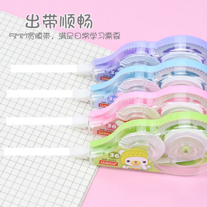 Kawaii Theme New Design Escola Student Cute lovely Happy Bears Colors Correction Tapes White Out Stationery High Quality Supply