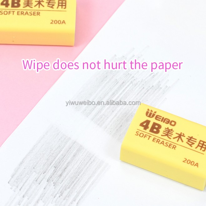 4B Art Painting Kawaii Cute Pencil Utility Eraser Student Sketch Drawing Soft Rubber Erase WB-3351 30PCS SET