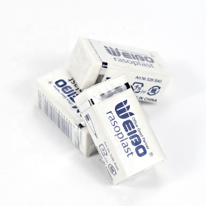 Weibo White Eraser  Small And Soft  Square Wholesale  School Office Use For Art  And  Pencil  Eraser Top Quality  526-40 Eraser