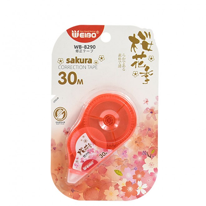 School Office Test Good kawaii design Cherry blossoms Correction Tapes Length 30M Weibo stationery set Factory sale tipex roller