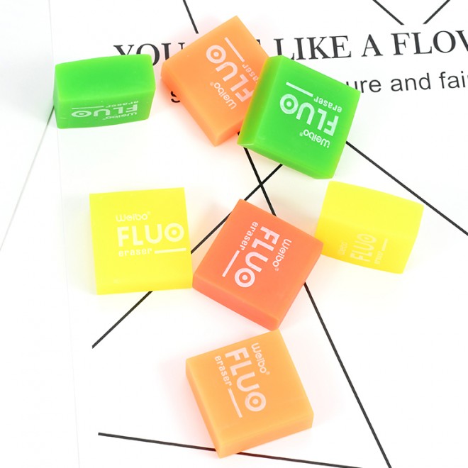 Brand Weibo classic colorful foreign trade model eraser 3 * 3cm factory sales OEM  Art eraser stationery wholesale