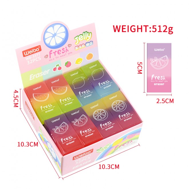 Classic custom pencil cube eraser stationery colorful flower Square Jelly cute erasers wholesale factory price OEM meno for kids