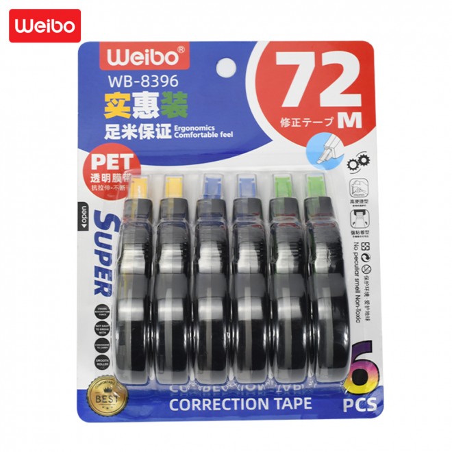 WEIBO Custom smart Correction Tape Set Colorful shell Office School Stationery White Out Corrector Promotional cute tapes roller