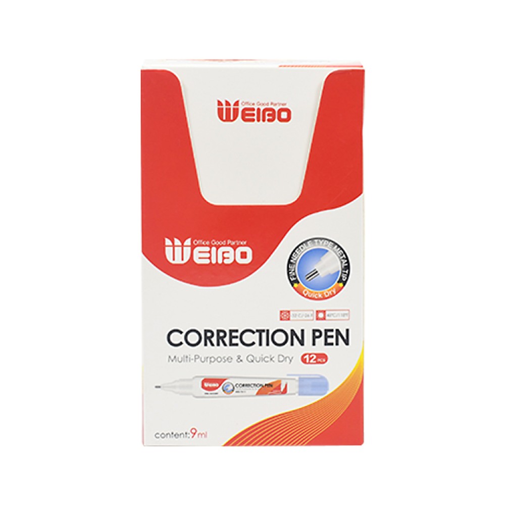 Weibo White out colored correction pen fluid Cute best correction liquid  custom OEM metal tip high