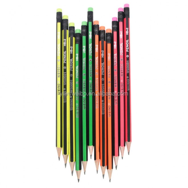 Weibo Kawaii designs regular Pencils With Rubber Drawing Pencil Set Material Escolar For school supplies kids Eraser tip Pencils