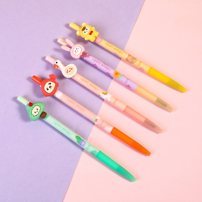 WEIBO Cartoon characters design display package 0.7mm retractable ballpoint pen school students supply roller ball point pen