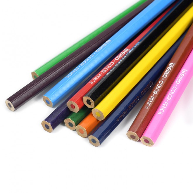 Brand WEIBO Custom Kids Adults Artist Oil Based Colored Pencils,Soft Core Water Soluble Coloring Pencil Set 12/24 Colors