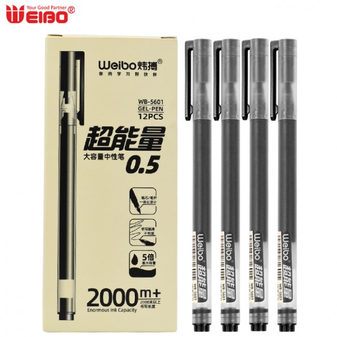 New style gel pen office learning universal giant can write 0.5mm signature pen large capacity simple stationery