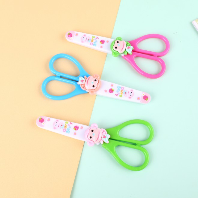 Cartoon Scissors Cute Stationery Cartoon Scissors Student Safety Little Monkey Pattern Scissors New Products Wholesale