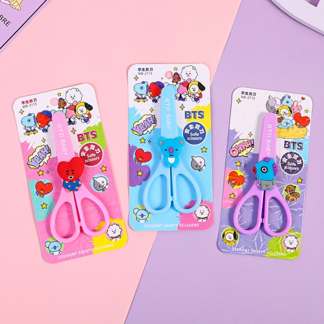 WEIBO High Quality Student-specific Safety Handmade Stationery Scissors Kids Colorful Scissor Kawaii Stationery