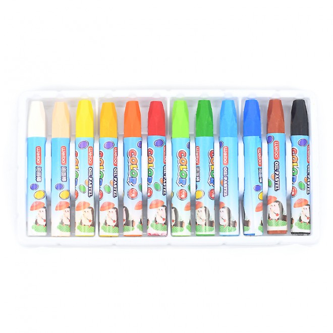 Soft Oil Pastels 12 Color Oil Pastels Set Crayons for Children Student Kids Indoor Activities Art School Supplies