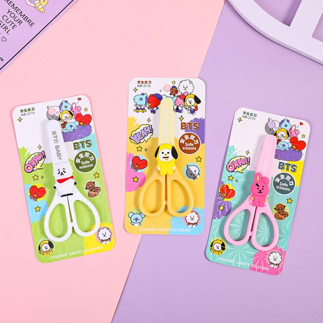 WEIBO High Quality Student-specific Safety Handmade Stationery Scissors Kids Colorful Scissor Kawaii Stationery