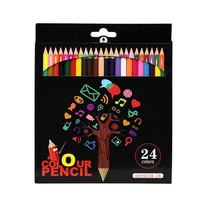 New children's 24 color paintbrush carton color lead art painting brush basswood pencil manufacturers wholesale OEM