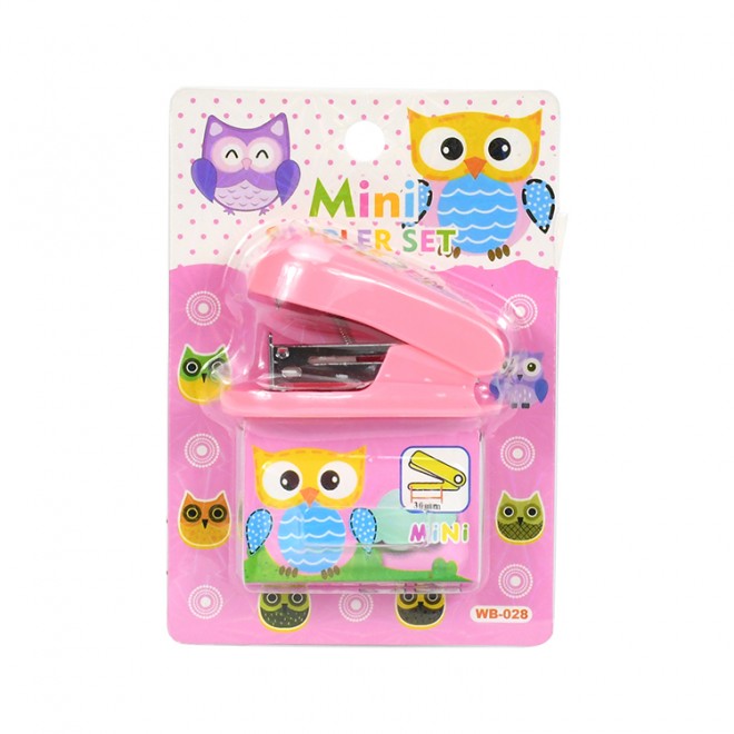 Wholesale Portable Cartoon Mini Stapler with Staples Set durable office stationery Fit DIY Handmaking Paper binding