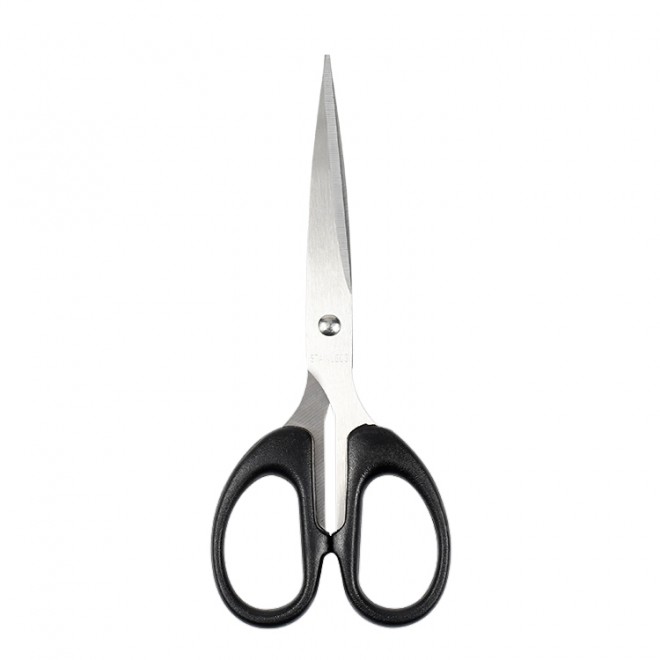 Portable Office Cutting Paper Anti-Slip Comfortable Grip Black Steel Household Scissors Stationery Scissors Home DiY