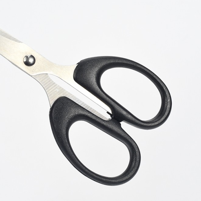 Portable Office Cutting Paper Anti-Slip Comfortable Grip Black Steel Household Scissors Stationery Scissors Home DiY