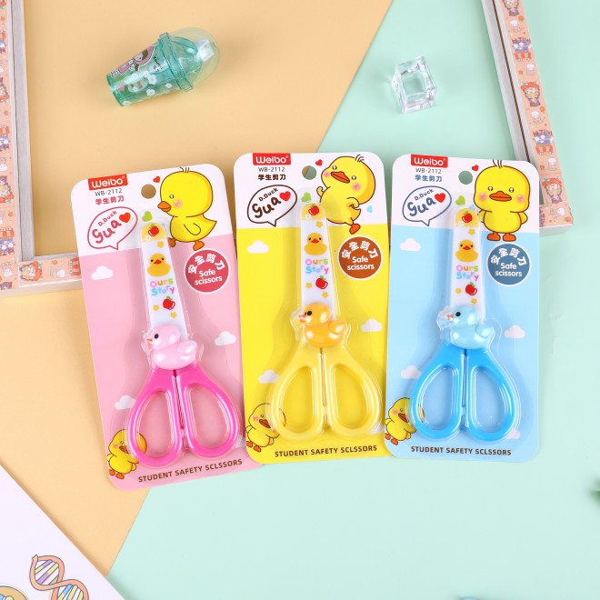 WEIBOStationery children's scissors small scissors round head small cute kindergarten Mini cartoon paper cutting hand knife